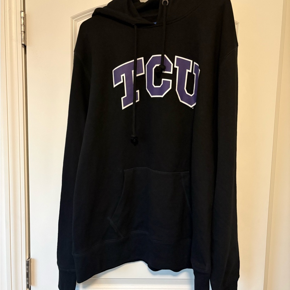 47 Brand Black Hoodie with TCU Design